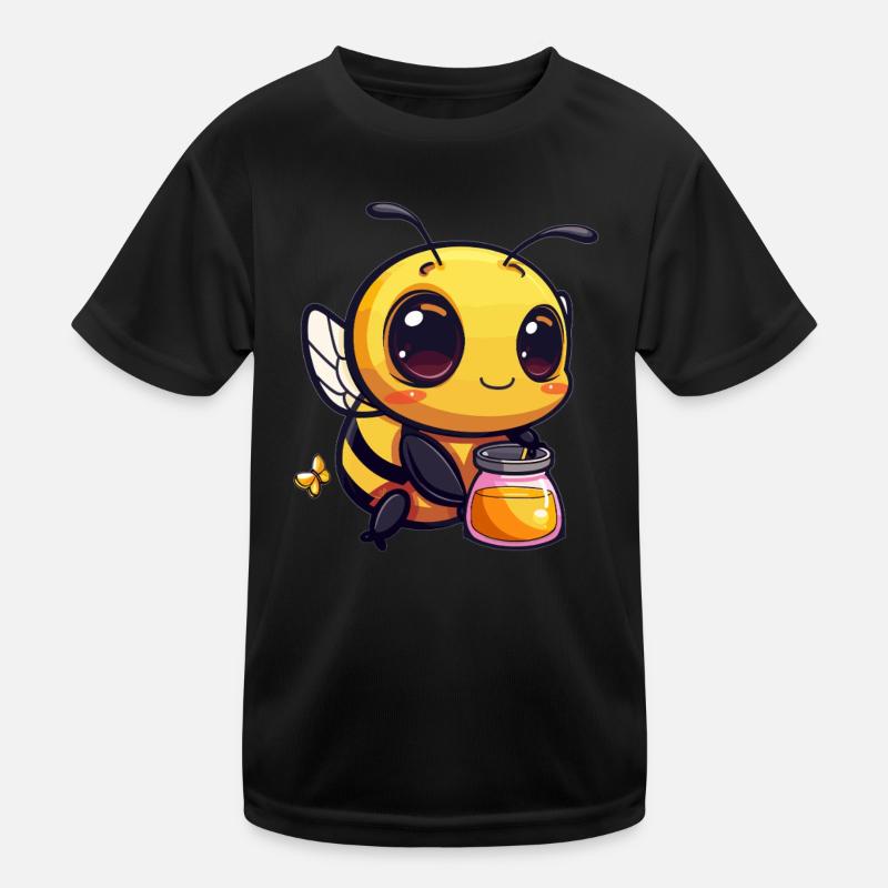 Honigbiene mit Glas Kinder Funktions-T-Shirt