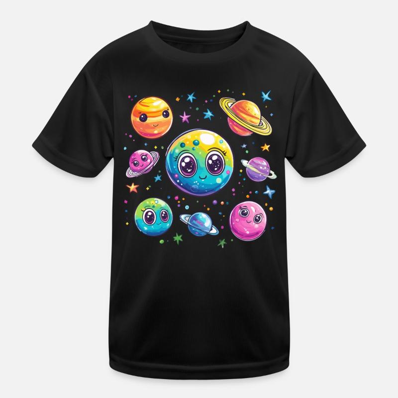 Bunte Planetenfreunde Kinder Funktions-T-Shirt