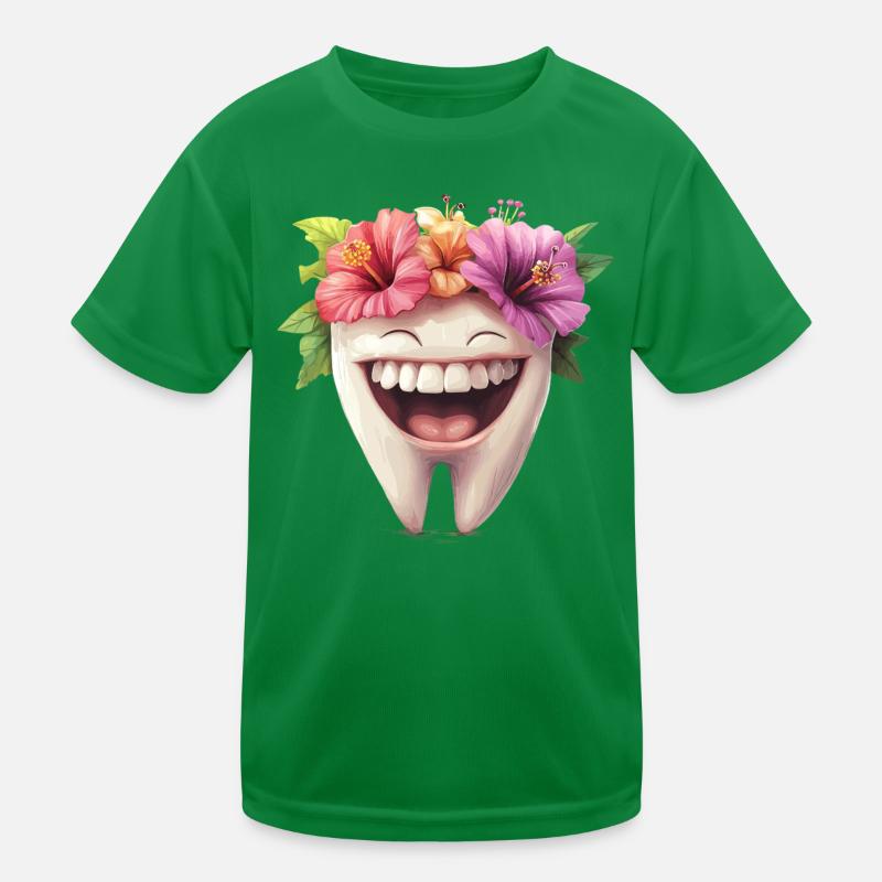 Dent rieuse avec des fleurs T-shirt sport Enfant