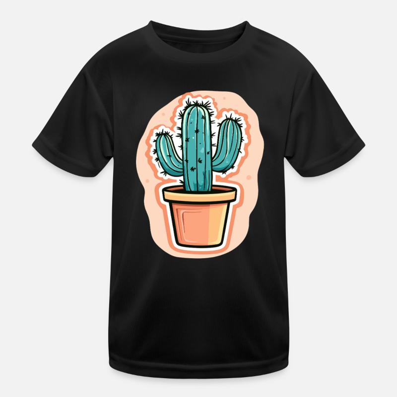 Potted cactus with charm Kids Functional T-Shirt