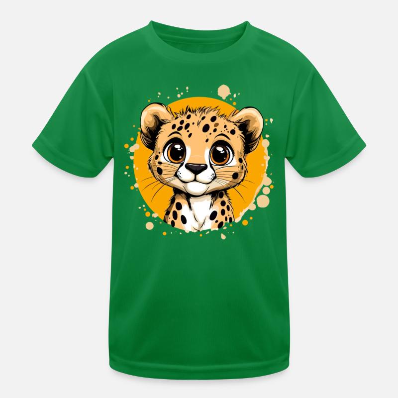 Bébé guépard en jaune T-shirt sport Enfant