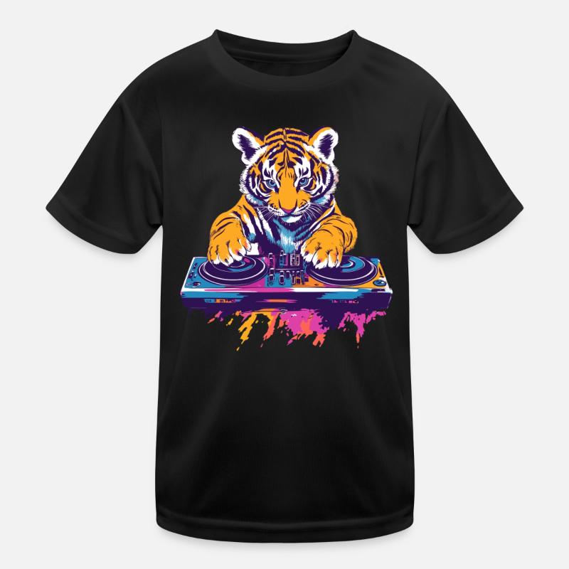 Tigerbaby als DJ Kinder Funktions-T-Shirt