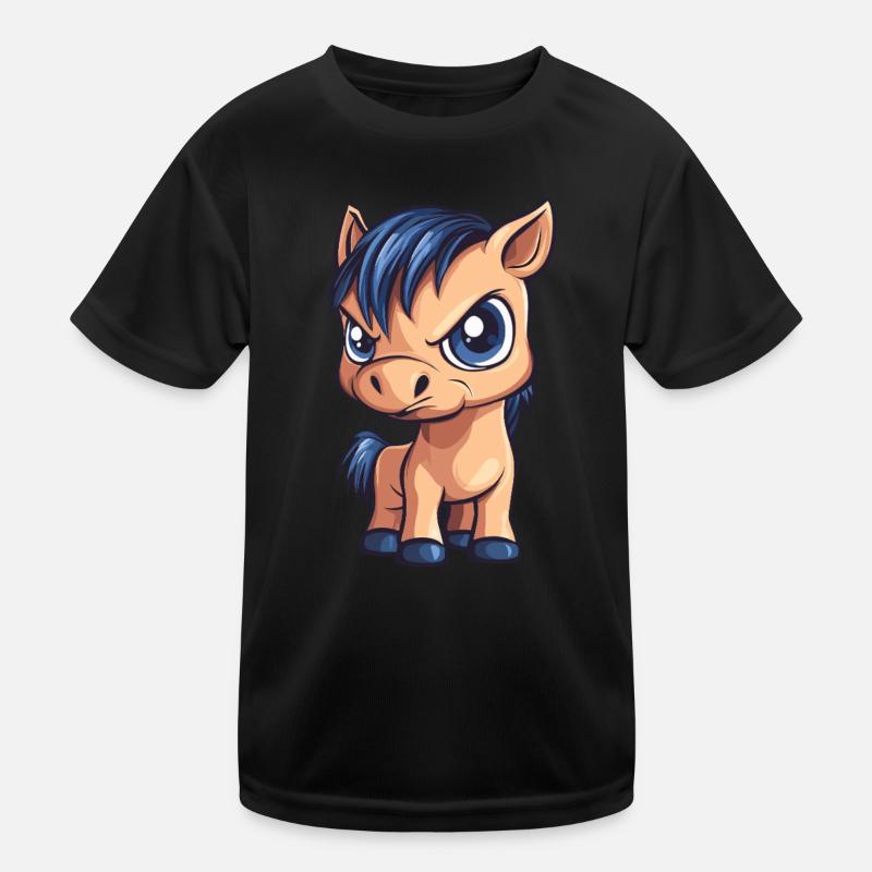 Pony Cartoon Kinder Funktions-T-Shirt