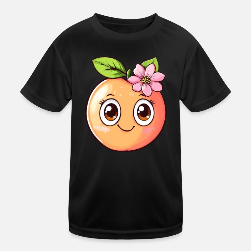 Pfirsich mit Blüte Kinder Funktions-T-Shirt
