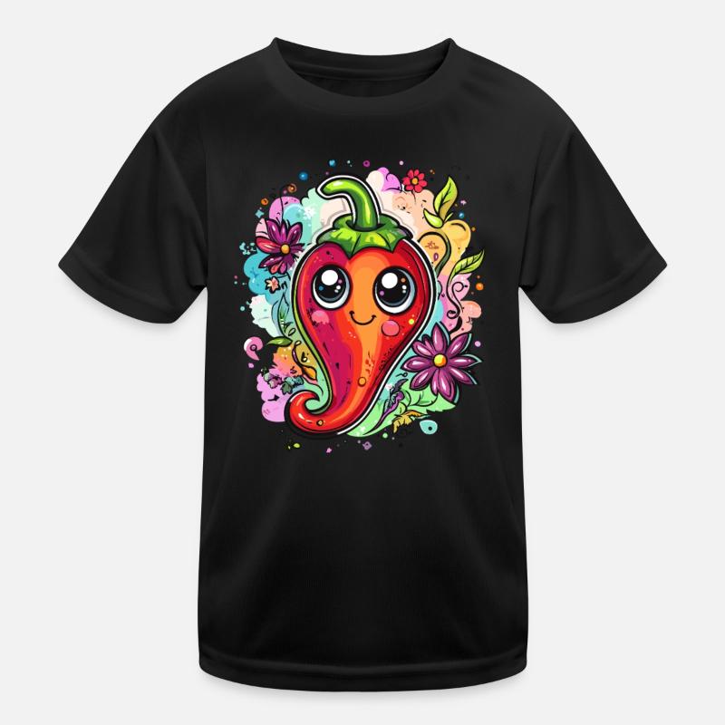 Drôle de chili aux fleurs T-shirt sport Enfant