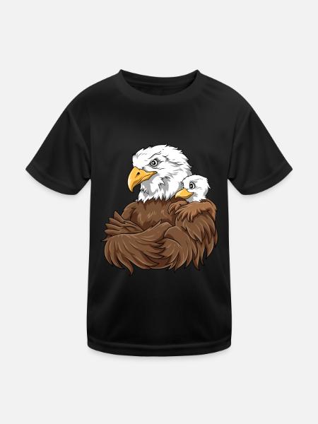 Starker Adler mit Adler Kind für einen Adler - Kinder Funktions-T-Shirt - Schwarz - Vorne