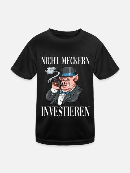 Nicht Meckern INVESTIEREN - Kinder Funktions-T-Shirt - Schwarz - Vorne