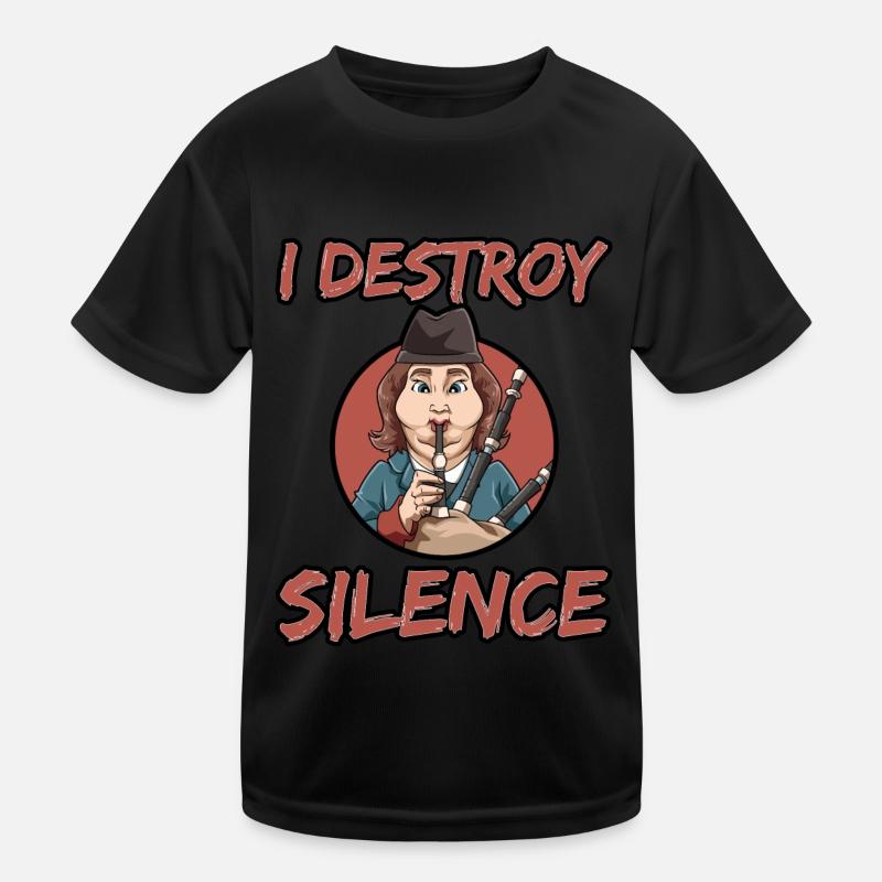 Dudelsack I Destroy Silence Kinder Funktions-T-Shirt