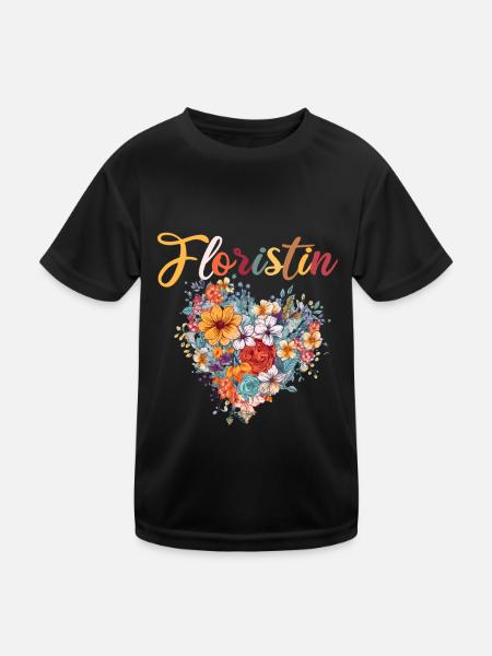 Floristin für eine Floristin - Kinder Funktions-T-Shirt - Schwarz