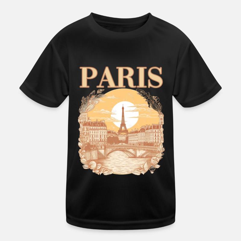 Paris Eiffelturm Bonjour Souvenirs Kinder Funktions-T-Shirt