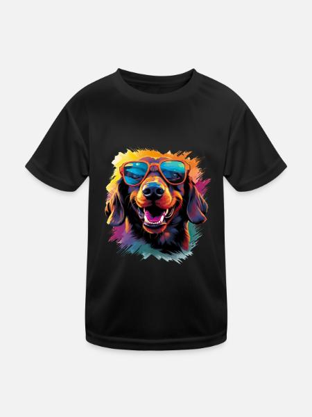 Dackel Hund für einen Hundebesitzer Dackel - Kinder Funktions-T-Shirt - Schwarz
