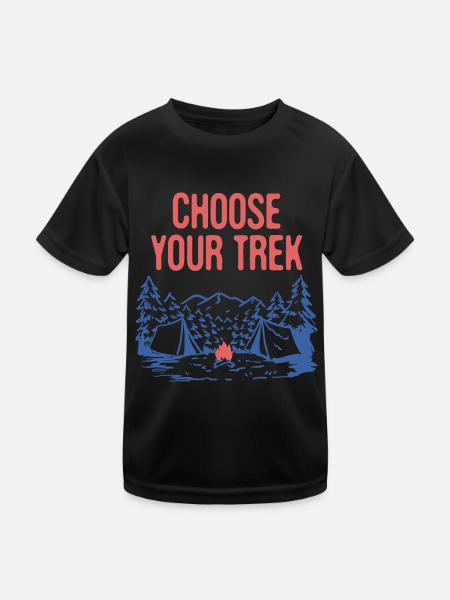 Choose Your Trek Hiking Nature Lover Hiker Trees - Kinder Funktions-T-Shirt - Schwarz - Vorne