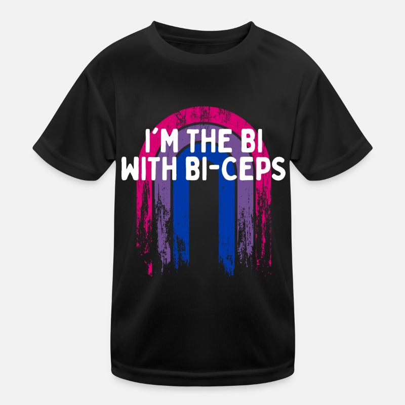 I'm the Bi with Bi-Ceps Bisexual LGBTQ Bi Pride Kinder Funktions-T-Shirt