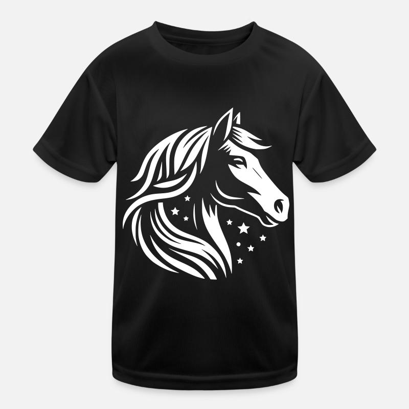 Pferdekopf Sterne Kinder Funktions-T-Shirt