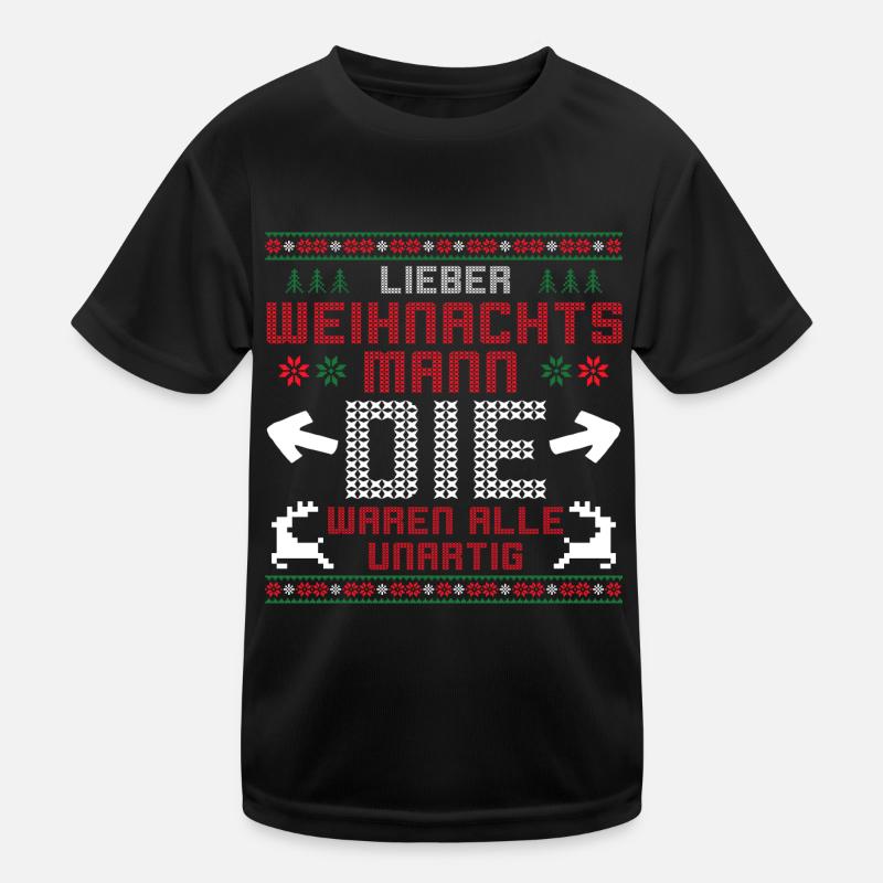 Weihnachtsmann Artig Unartig Kinder Funktions-T-Shirt