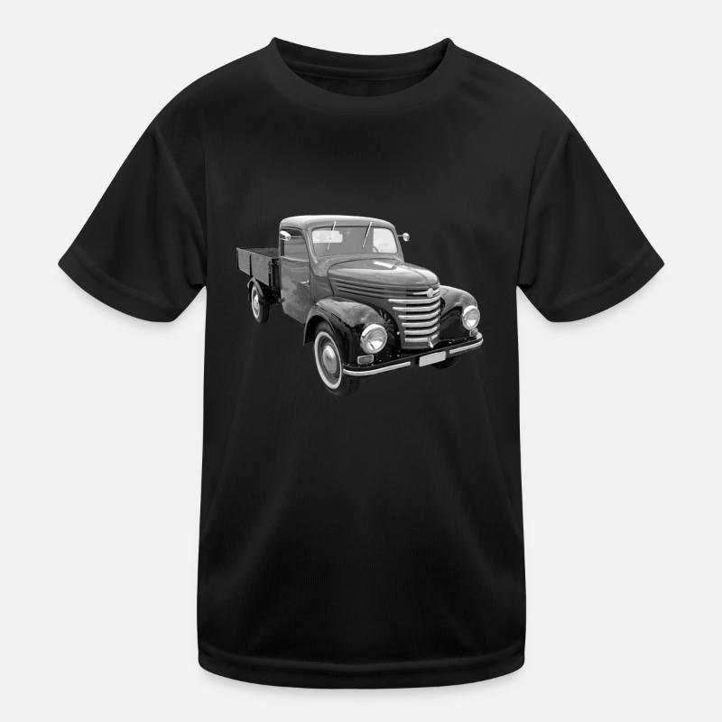Framo Barkas Transporter Lkw DDR IFA Oldtimer - Kinder Funktions-T-Shirt - Schwarz