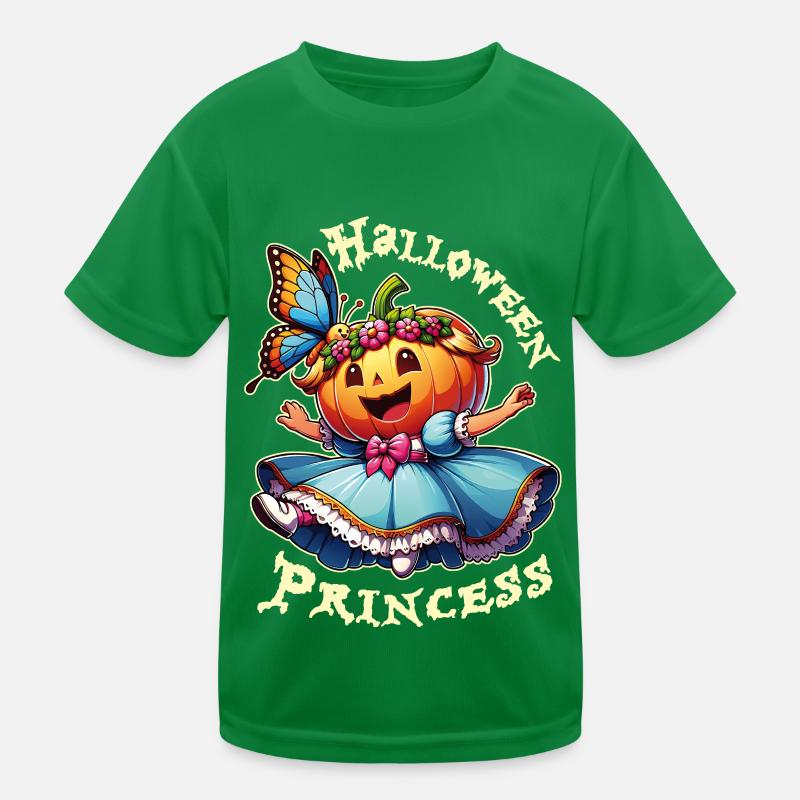 Cute Halloween Princess with Butterfly Kids Functional T-Shirt
