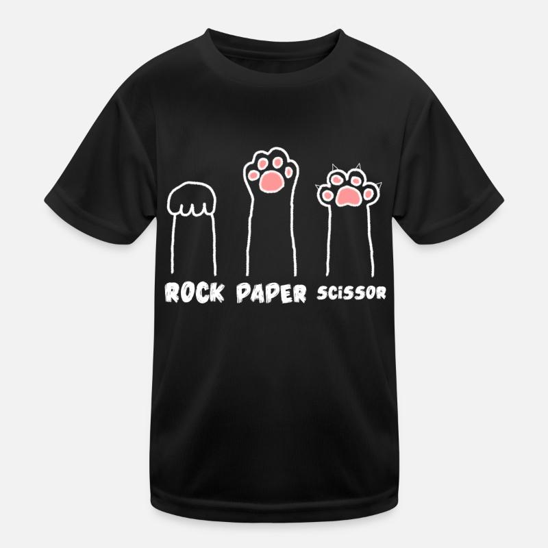 Süsse Schere Stein Papier Katzentatzen Lustig Kinder Funktions-T-Shirt