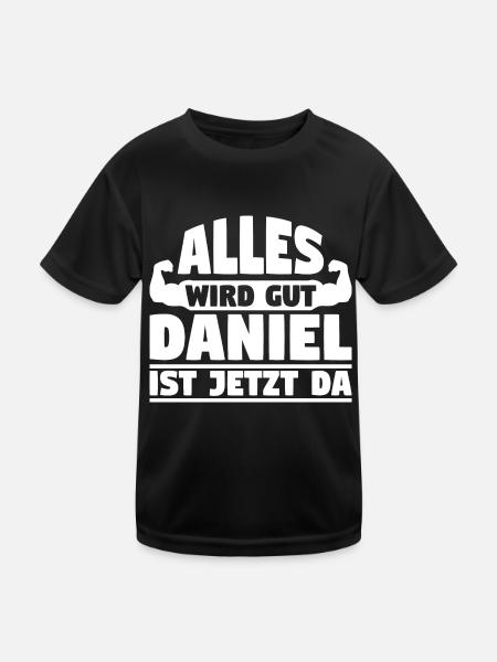 Alles wird gut Daniel ist jetzt da - Kinder Funktions-T-Shirt - Schwarz - Vorne