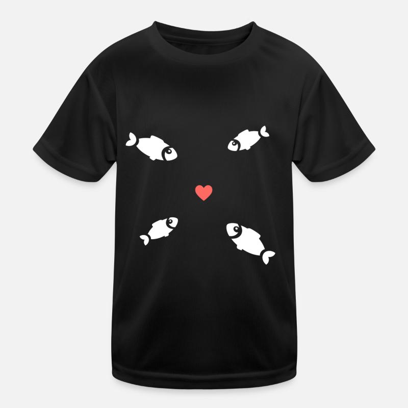 Fish Swarm Heart Kids Functional T-Shirt