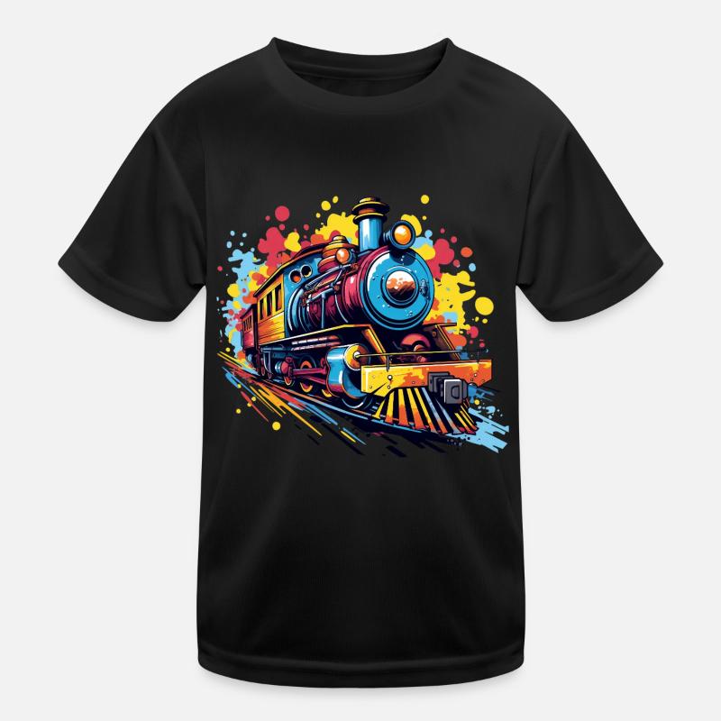 Colorful train Kids Functional T-Shirt