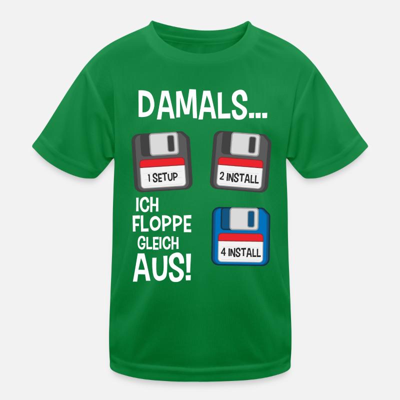 90er Damals, ich floppe / flippe gleich aus! Kinder Funktions-T-Shirt