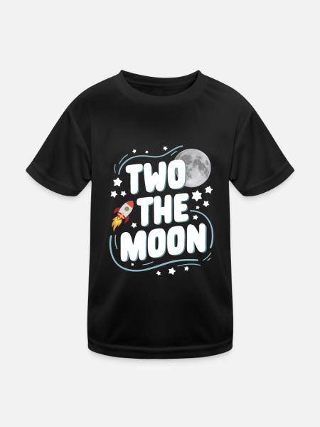 Zweiter Geburtstag Weltraumfeier - Kinder Funktions-T-Shirt - Schwarz - Vorne