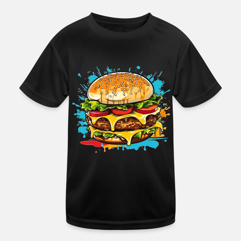 Cheeseburger Splash Kids Functional T-Shirt