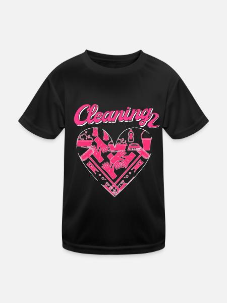 Haushälterin Zimmermädchen Putzfrau - Kinder Funktions-T-Shirt - Schwarz - Vorne