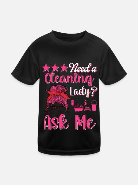 Haushälterin Zimmermädchen Putzfrau - Kinder Funktions-T-Shirt - Schwarz - Vorne