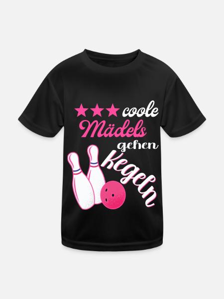 Kegel Bowling Kegelbahn Kegler Kegelverein - Kinder Funktions-T-Shirt - Schwarz