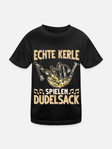 Dudelsack Musikverein Sackpfeifer Musiker - Kinder Funktions-T-Shirt - Schwarz - Vorne
