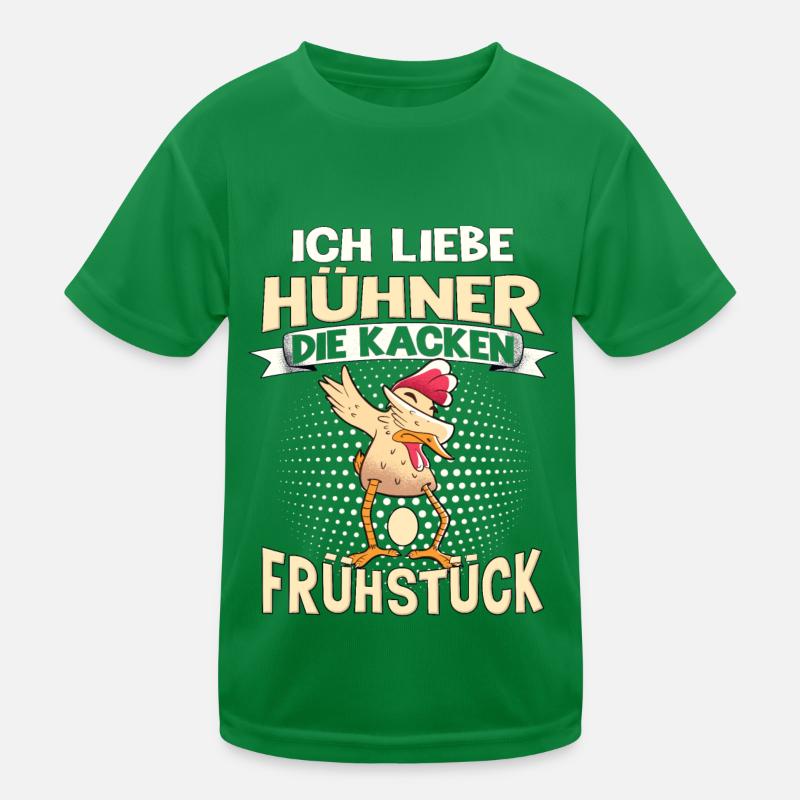 Huhn Spruch Bäuerin Bauer Hahn Henne Kinder Funktions-T-Shirt