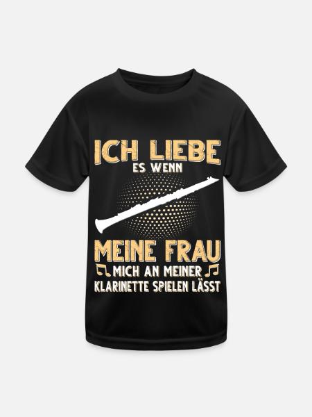 Klarinette Blasmusik Musikverein Orchester Jazz - Kinder Funktions-T-Shirt - Schwarz - Vorne