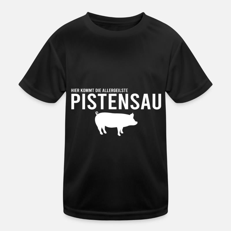 Pistensau Skier Fun Kids Functional T-Shirt