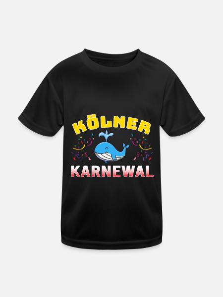 Kölner KarneWAL Karneval - Kinder Funktions-T-Shirt - Schwarz