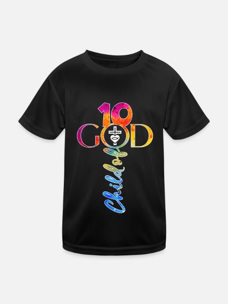 ÉGLISE CHRÉTIENS 10 ANS DE JÉSUS 10E ANNIVERSAIRE - T-shirt sport Enfant - noir - Devant