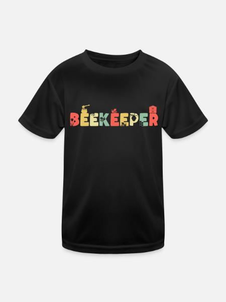 Beekeepers Bees Honey Beekeeper Bee - Kids Functional T-Shirt - black - Front