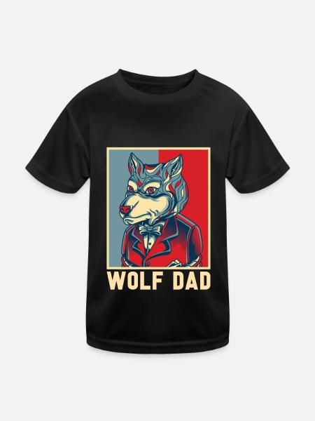 Wolf - Kids Functional T-Shirt - black - Front
