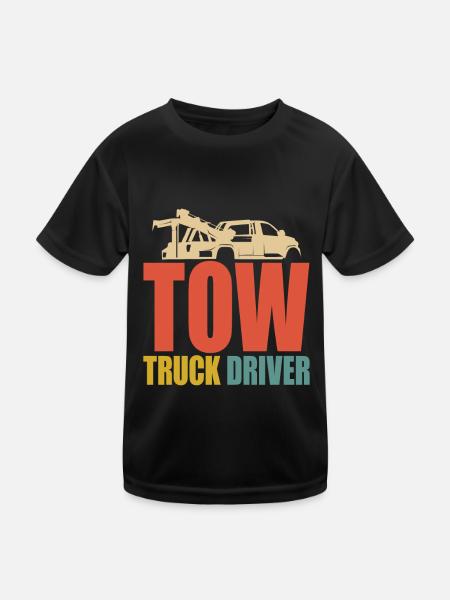 Retro Abschleppwagen Vintage Abschlepper - Kinder Funktions-T-Shirt - Schwarz - Vorne