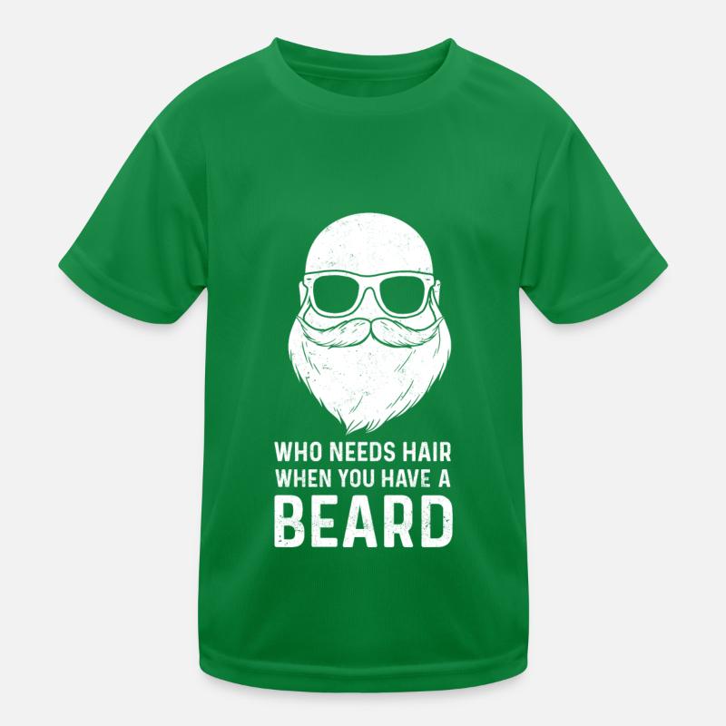 Vollbart Bart Bartträger Hipster Mann Kinder Funktions-T-Shirt