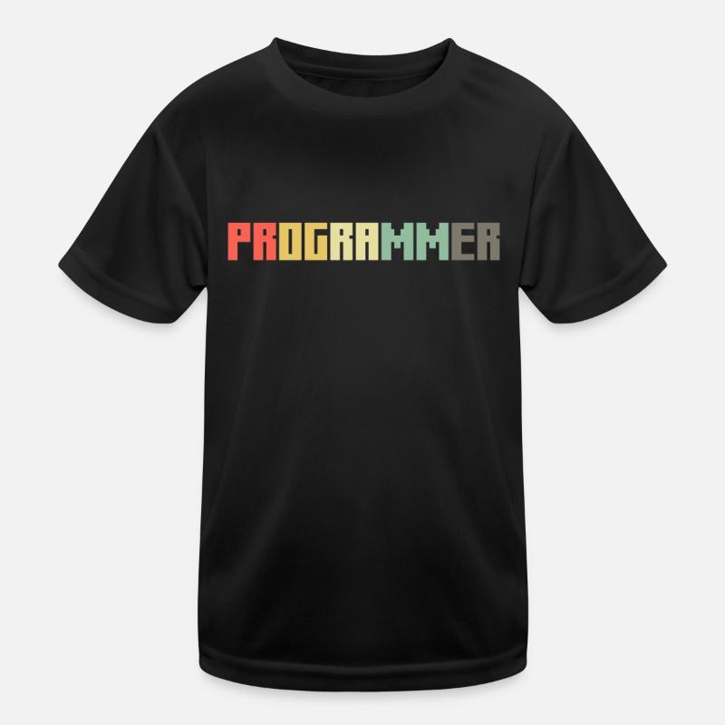 Vintage Programmer Coder Retro Developer Nerd Kids Functional T-Shirt
