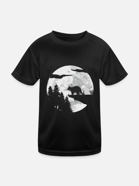 Waschbär - Kinder Funktions-T-Shirt - Schwarz
