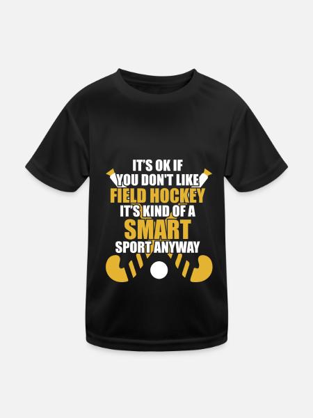 Feldhockey - Kinder Funktions-T-Shirt - Schwarz - Vorne