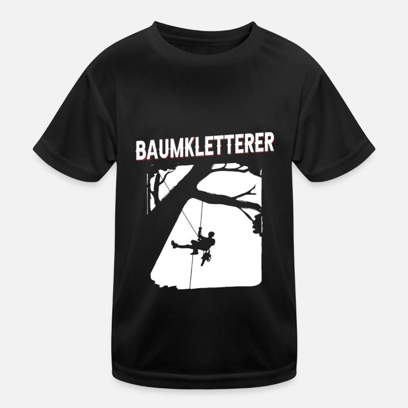 Baumklettern Baumpfleger Arborist Baumkletterer - Kinder Funktions-T-Shirt - Schwarz