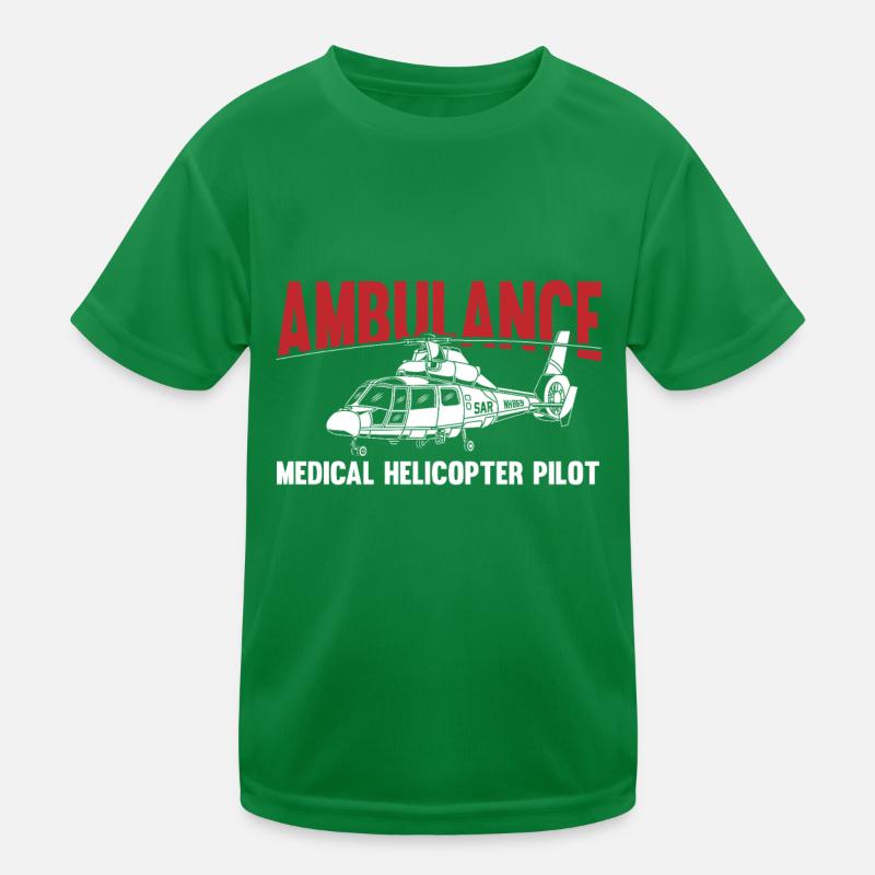 Helikopter Hubschrauber Pilot Heli Kinder Funktions-T-Shirt