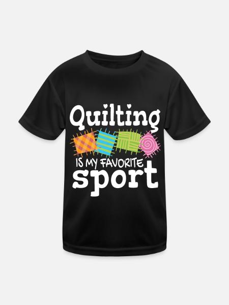 Sewing Quilting Quilting - Kids Functional T-Shirt - black - Front