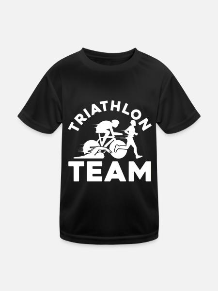 Triathlon - Kinder Funktions-T-Shirt - Schwarz - Vorne