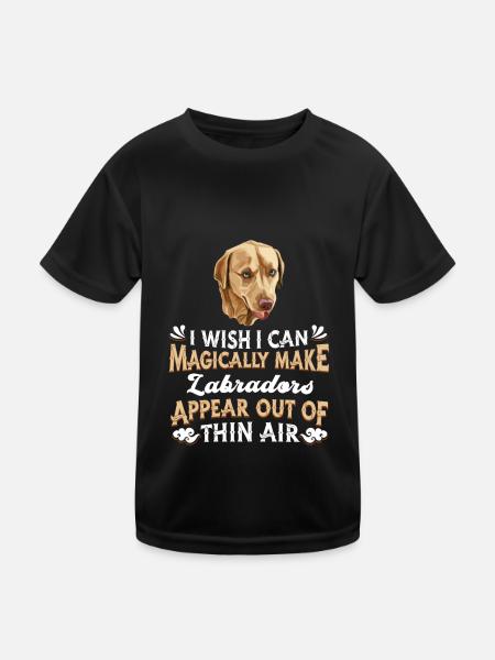Labrador Hund - Kinder Funktions-T-Shirt - Schwarz - Vorne