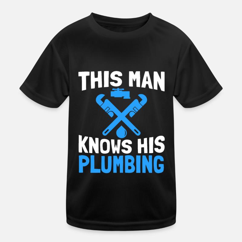 Plumber Sanitary Heating Engineer Plant Mechanic Kids Functional T-Shirt